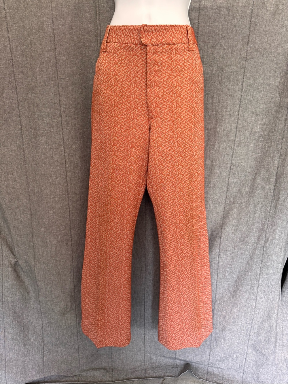 True Vintage 60’s 70’s Flare Bellbottom Pants Burnt Orange Sz 30” Hippy Handmade